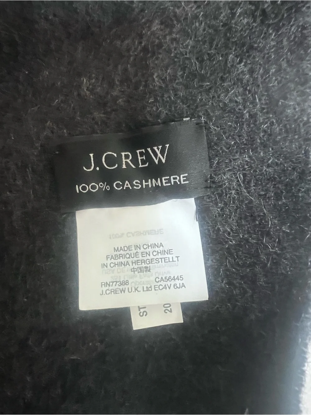 J. Crew Black Fringe Men's Scarf